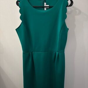 Carolina Belle Green Pleated Sheath Mini Dress